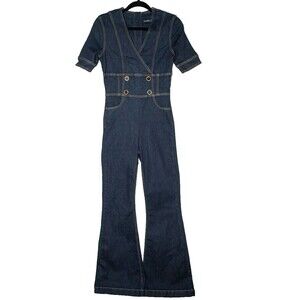 Karen Millen Denim Jumpsuit | Dark Blue | Size 2
